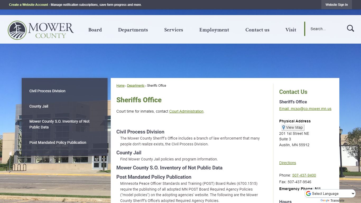 Sheriffs Office | Mower County, MN